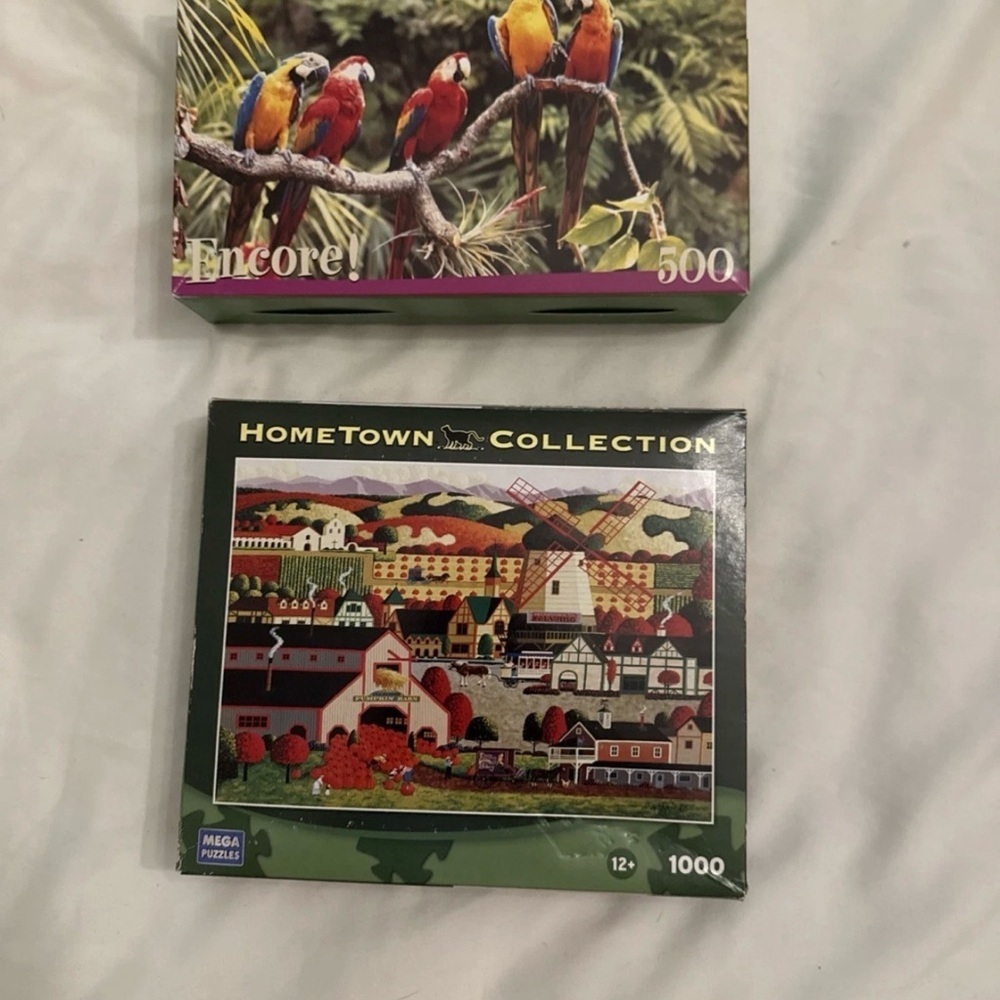Lot 2 Hometown Collection 1000 Piece Puzzle Called Solvang -NEW Encore 500 peace